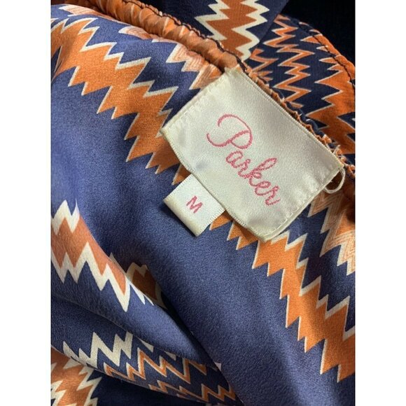 Parker Medium 100% Silk Romper Chevron Print - Picture 8 of 9